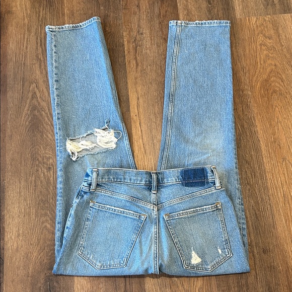 Abercrombie & Fitch Light Wash Distressed Boyfriend Jeans Curve Love Sz 4 - Picture 7 of 11